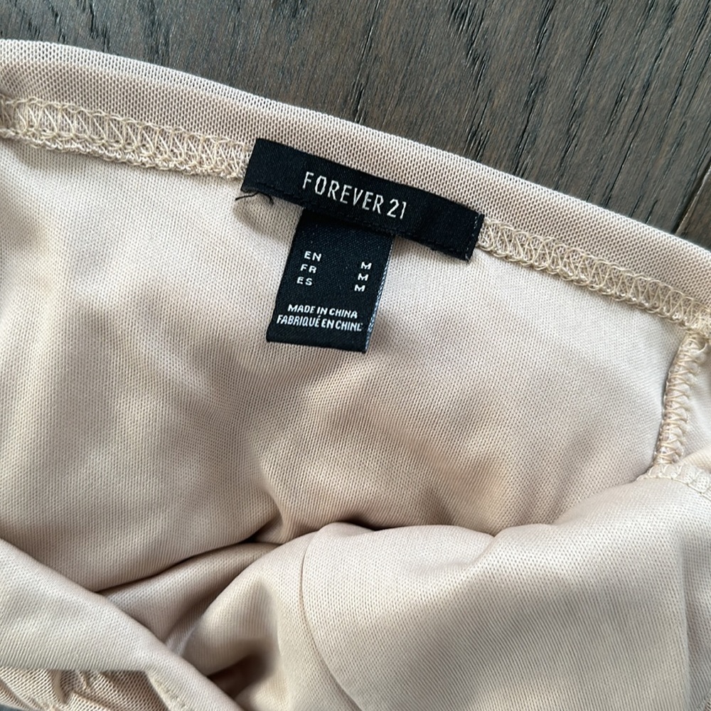 FOREVER 21 Nude Ruched Mini Dress - Picture 3 of 3